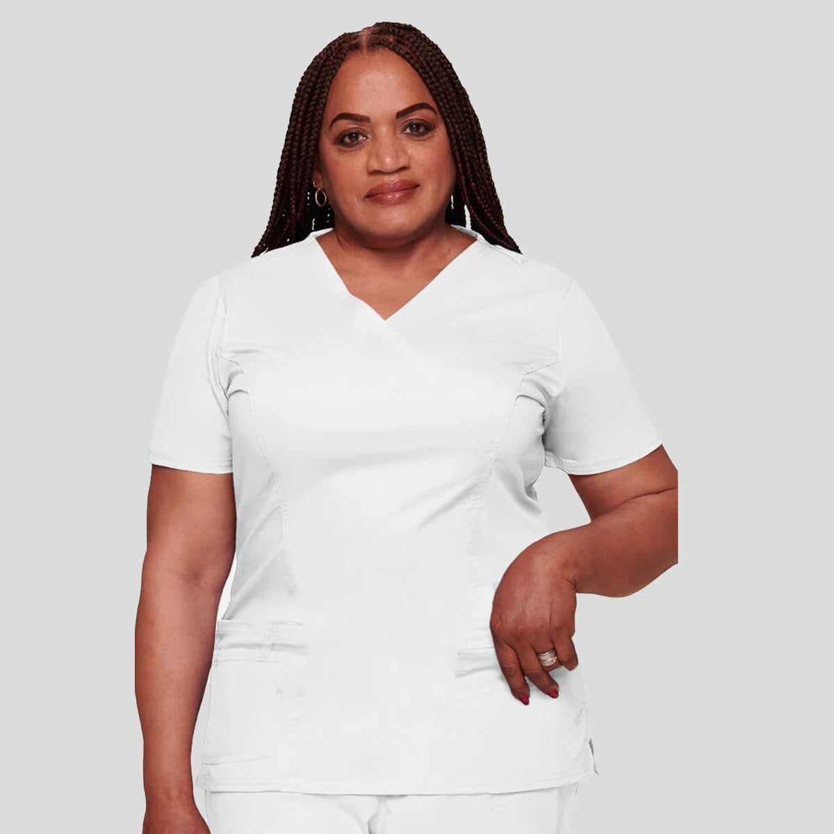 Women's Mock Wrap Princess Seam | White