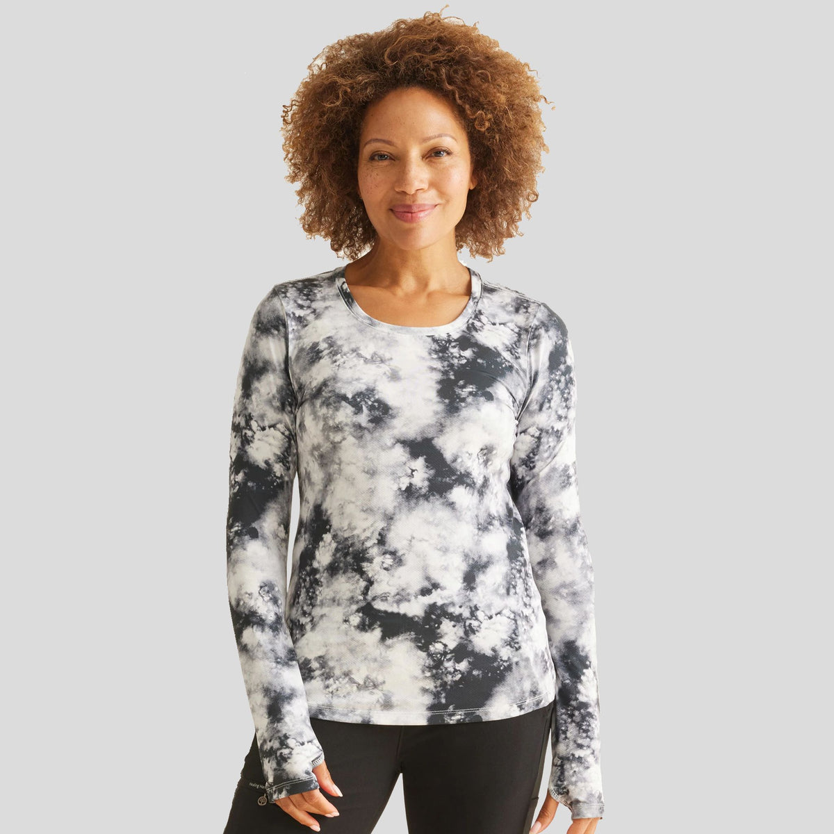 Makayla Long Sleeve Underscrub Tee | Black