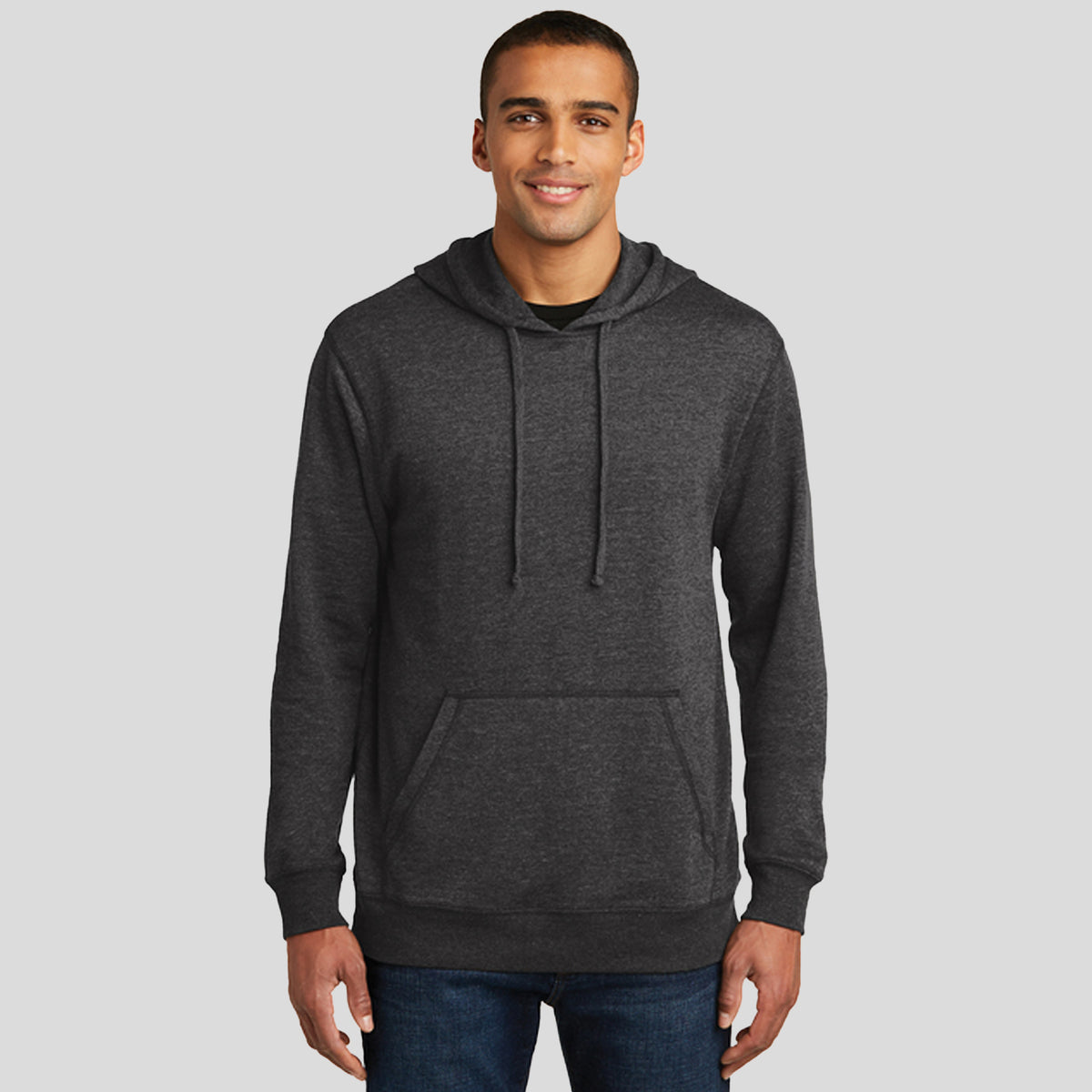 Lightweight Fleece Hoodie | Heathered Black