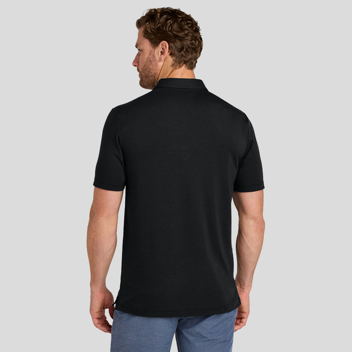 Glenview Stripe Polo | Black