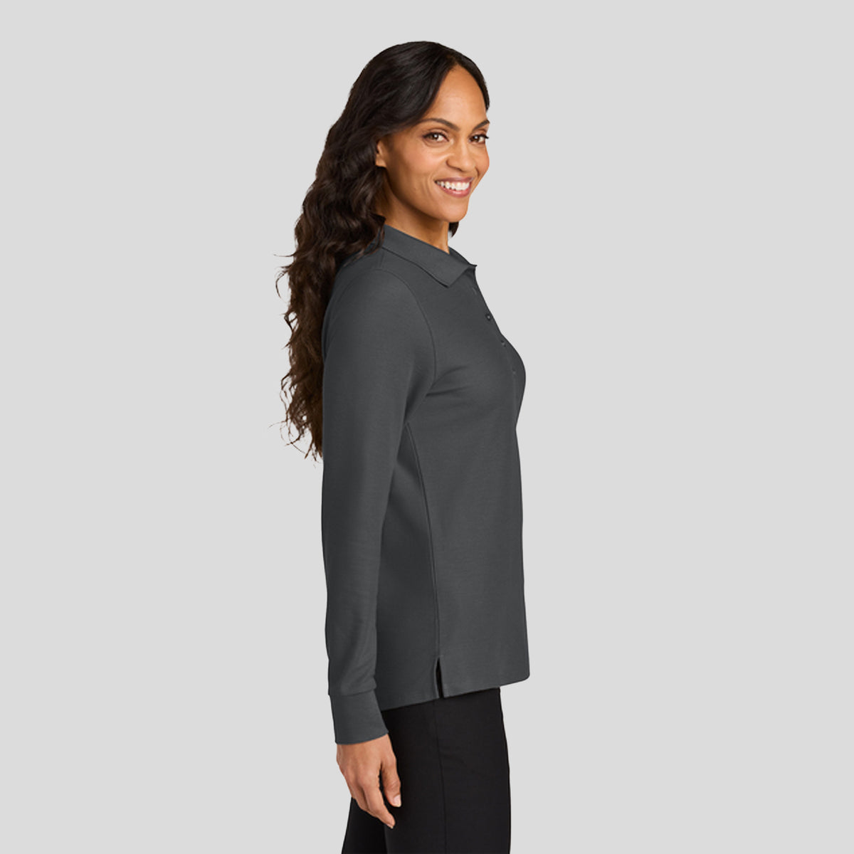 Womenβs Wearever Signature Pique Long Sleeve Polo | Storm Grey