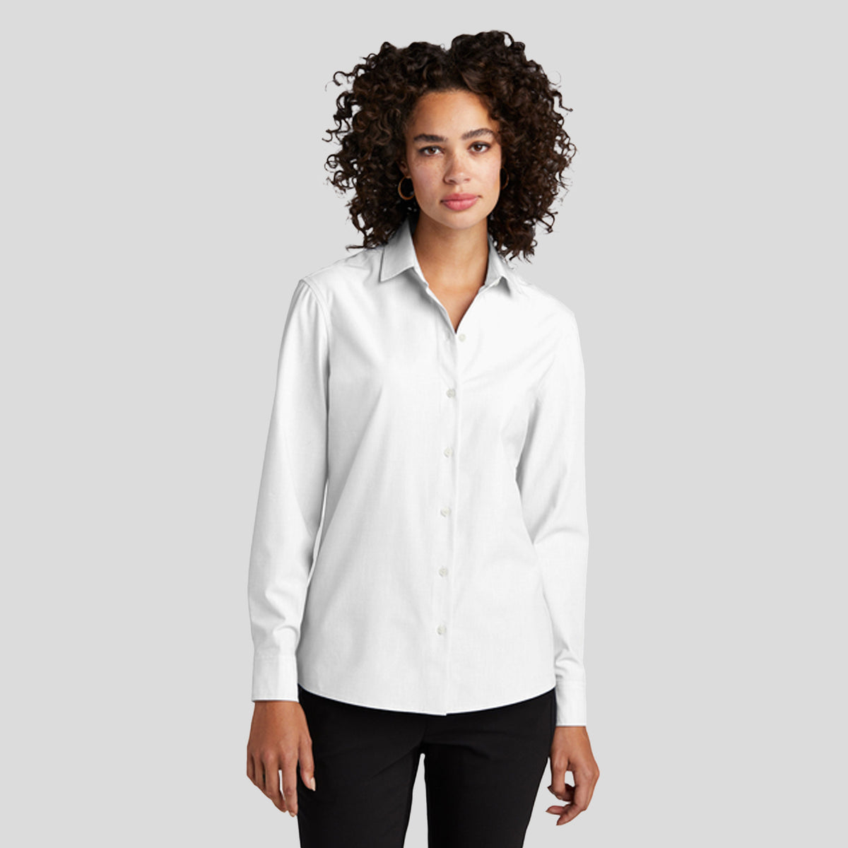 Womenβs Long Sleeve Stretch Woven Shirt | White