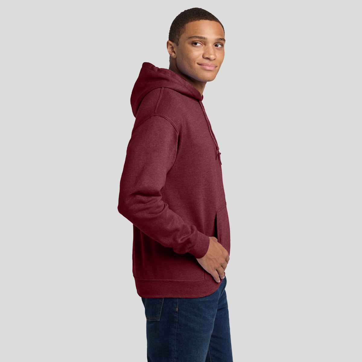 Heavy Blendโข Hooded Sweatshirt | Heather Dark Maroon