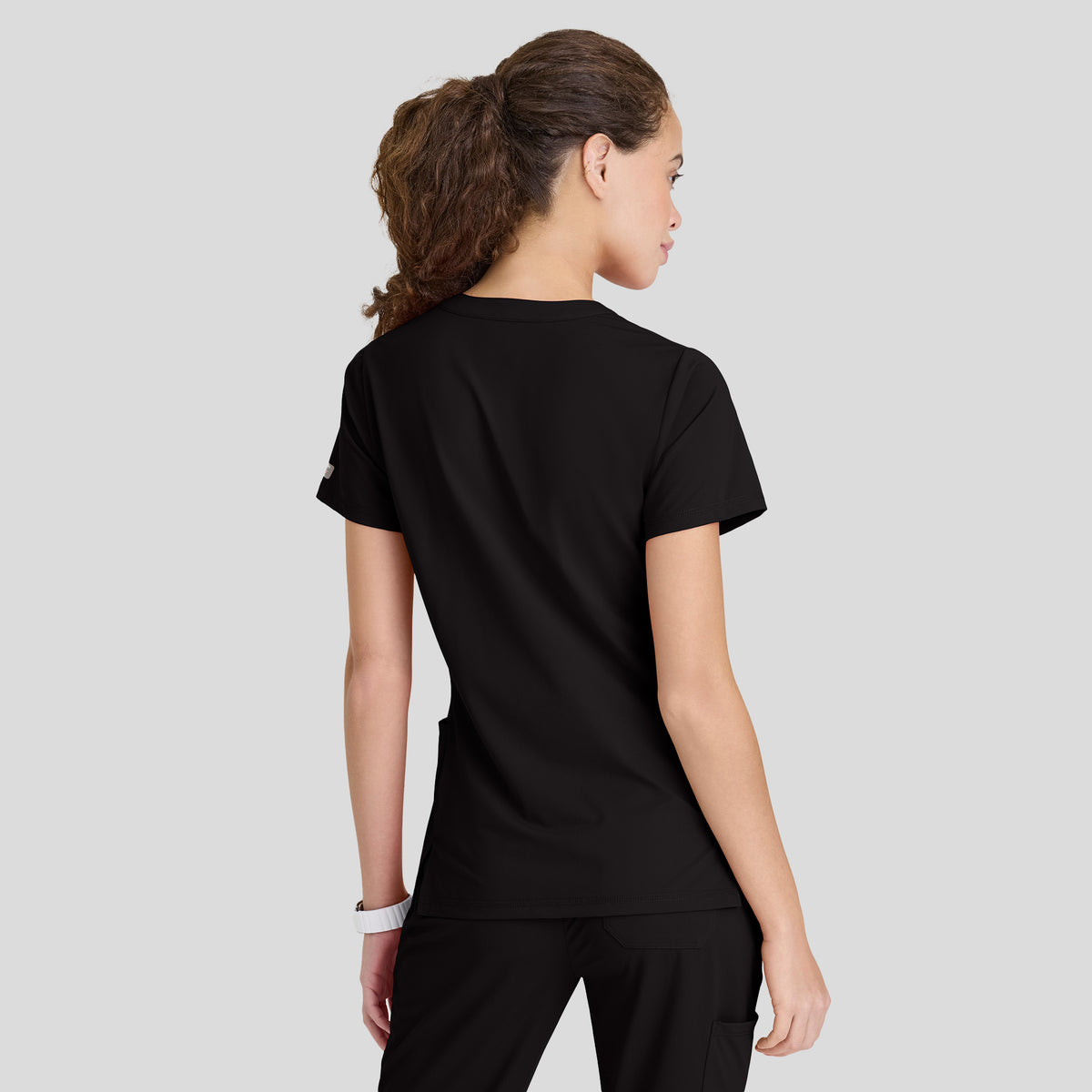 Glide 4 Pocket Banded Collar Top | Black