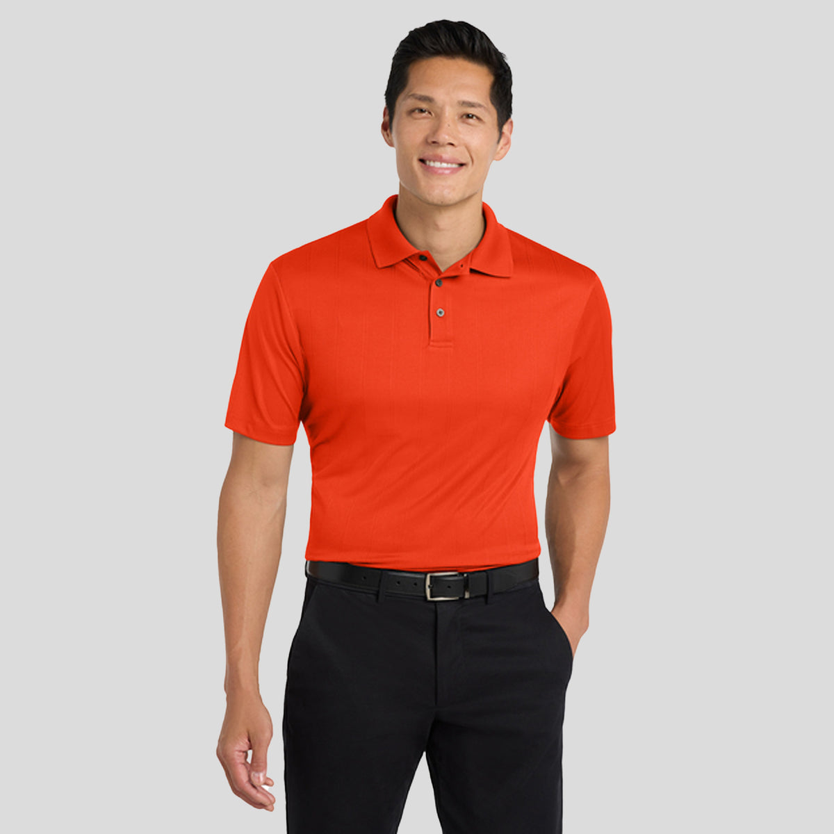 Performance Fine Jacquard Polo | Autumn Orange