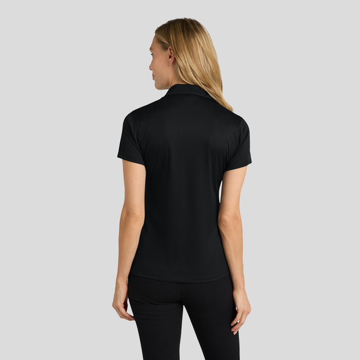 Women's Performance Fine Jacquard Polo | Black