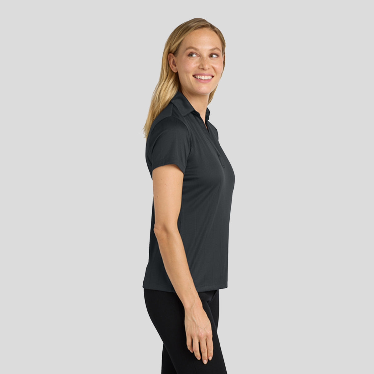 Women's Performance Fine Jacquard Polo | Grey Smoke