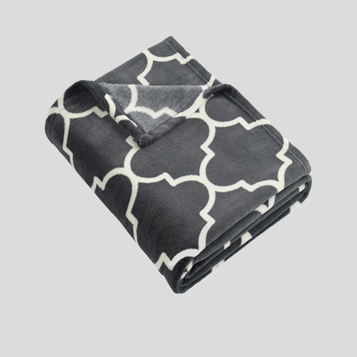 Ultra Plush Blanket | Graphite/Quatrefoil