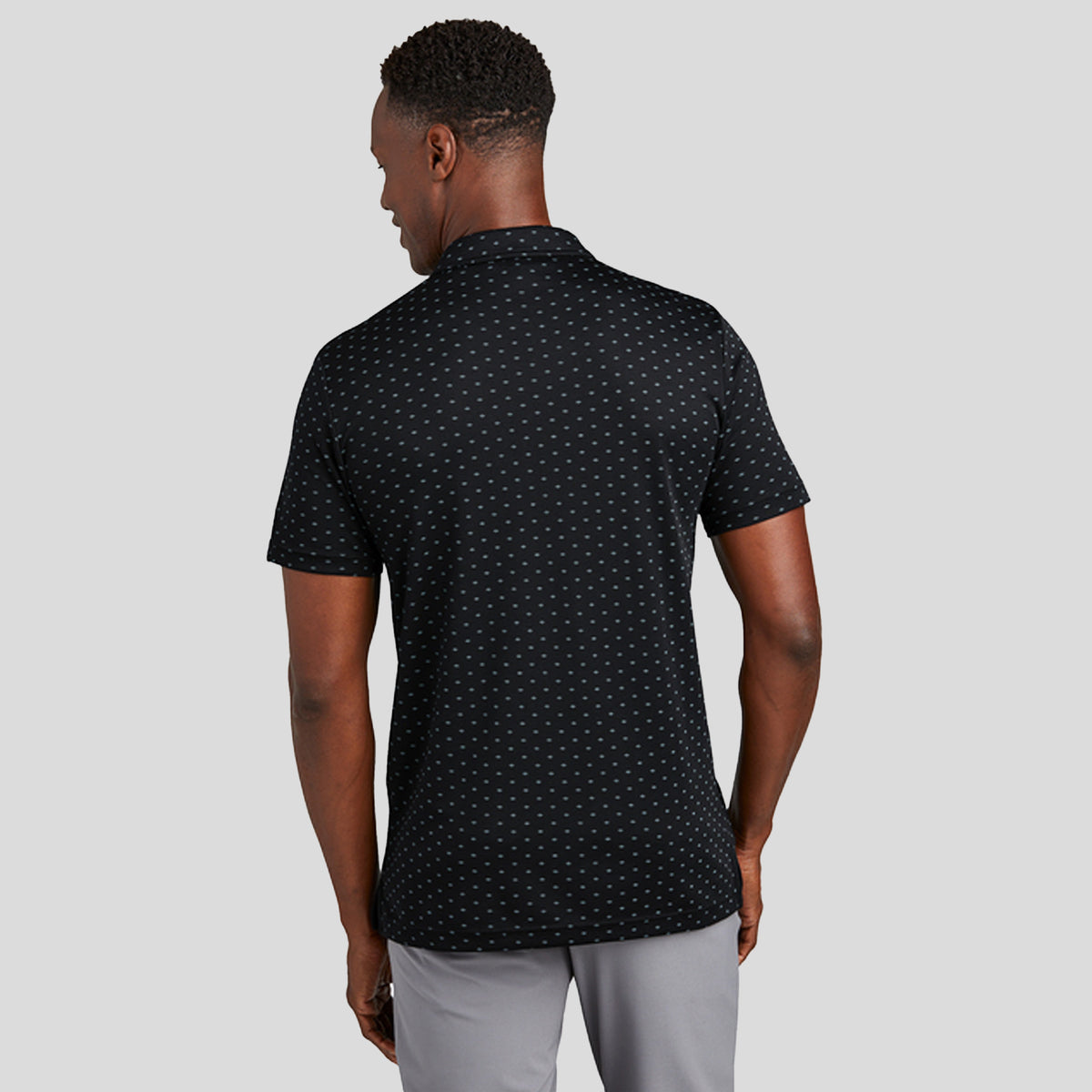 Oceanside Geo Polo | Black/ Aegean Blue