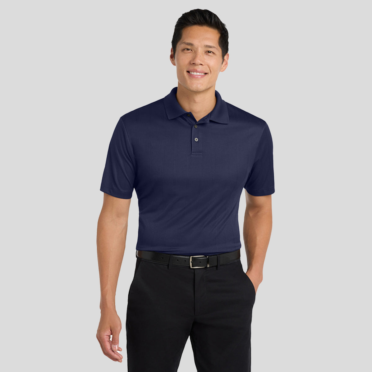 Performance Fine Jacquard Polo | True Navy