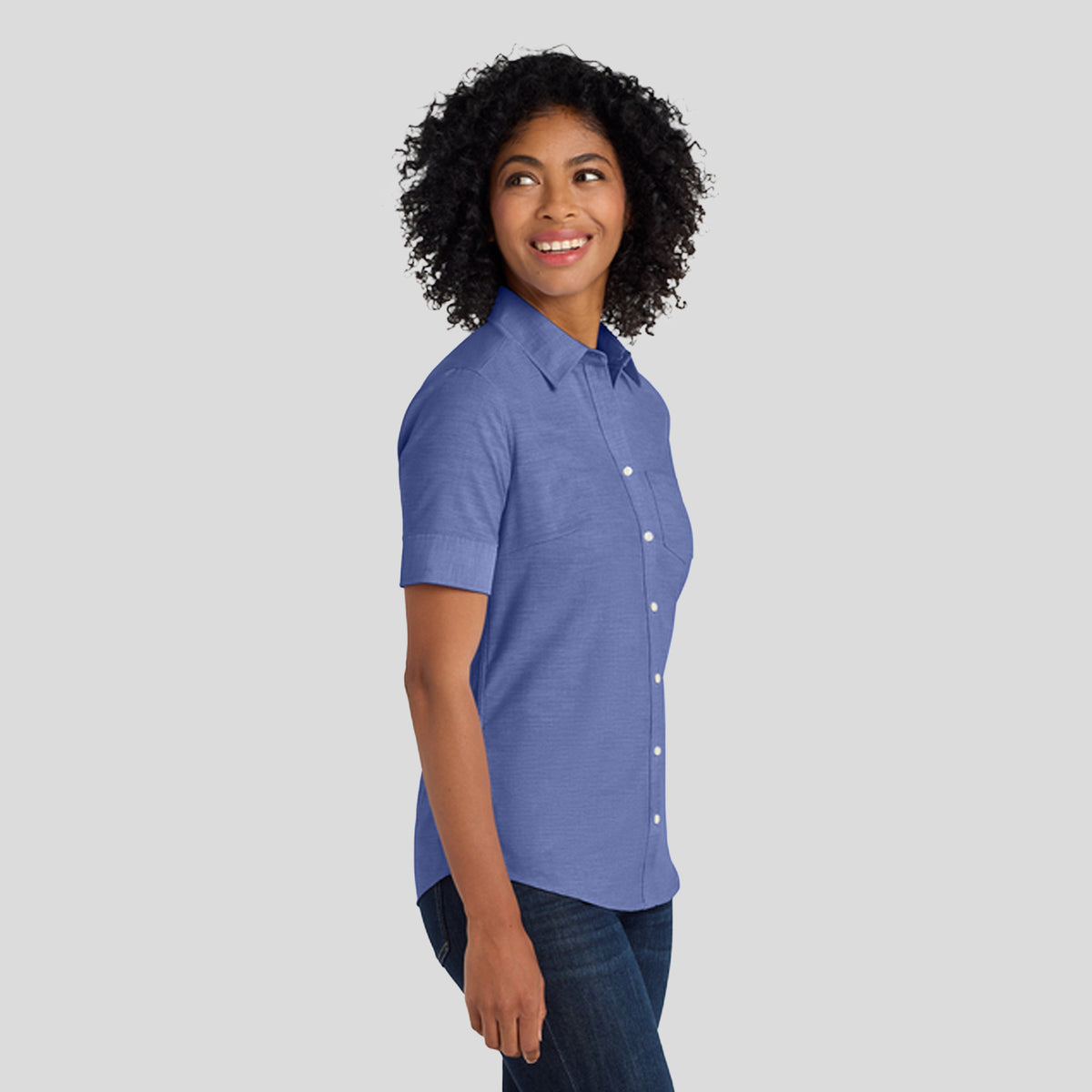 Women's Short Sleeve SuperPro™ Oxford Shirt | Navy